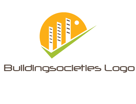 letter V with building