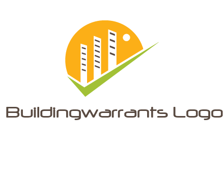 letter V with building