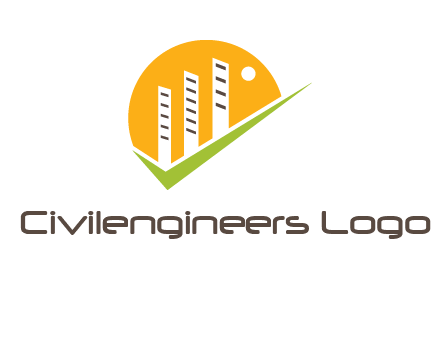 letter V with building