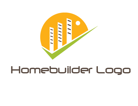 letter V with building