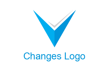 letter V forming arrow and check