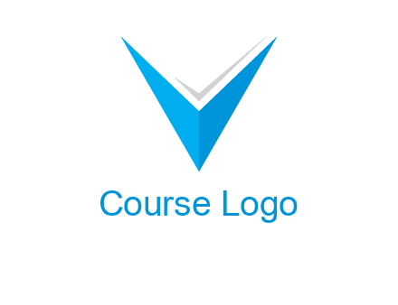 letter V forming arrow and check