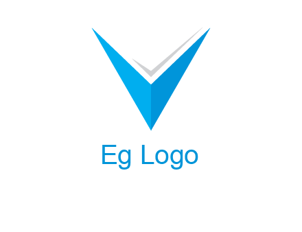 letter V forming arrow and check