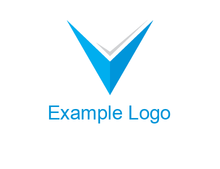 letter V forming arrow and check