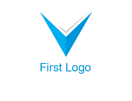 letter V forming arrow and check