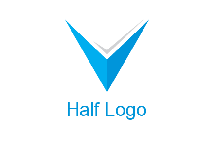 letter V forming arrow and check