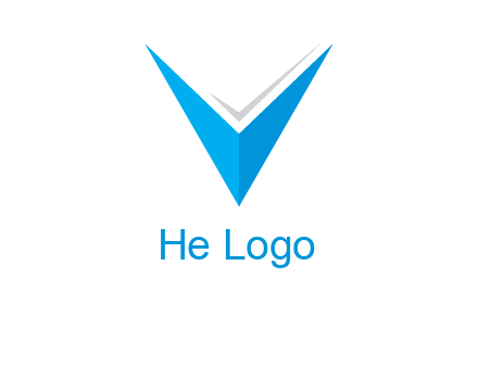 letter V forming arrow and check