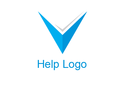 letter V forming arrow and check