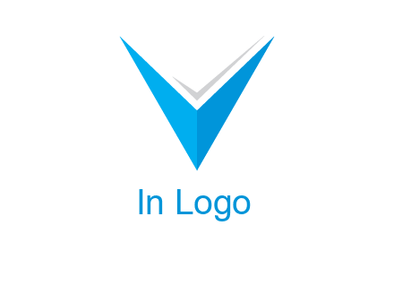 letter V forming arrow and check