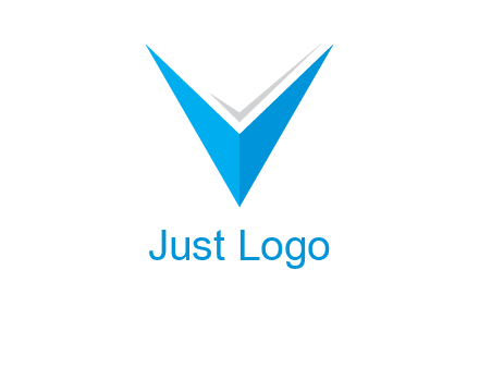 letter V forming arrow and check