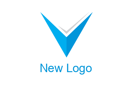 letter V forming arrow and check
