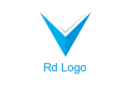 letter V forming arrow and check