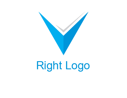 letter V forming arrow and check