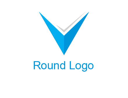 letter V forming arrow and check