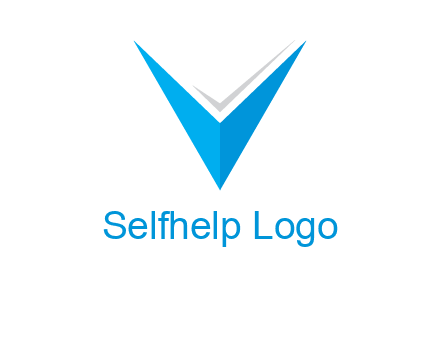 letter V forming arrow and check