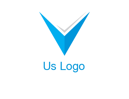 letter V forming arrow and check