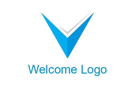 letter V forming arrow and check