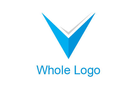 letter V forming arrow and check