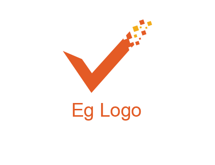 letter V with tickmark