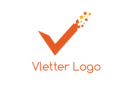 letter V with tickmark