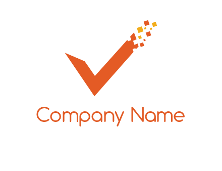 letter V with tickmark