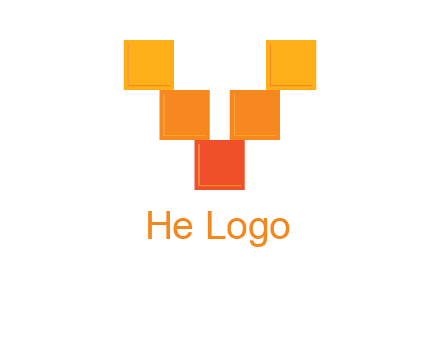 letter V from blocks