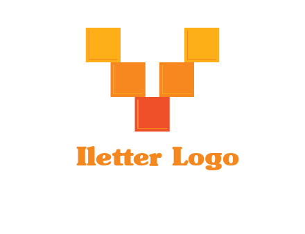 letter V from blocks