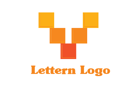 letter V from blocks