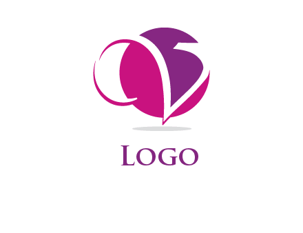 V letter with circle logo