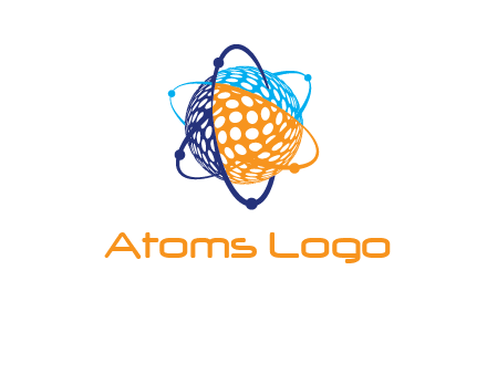 electron field around ball logo icon