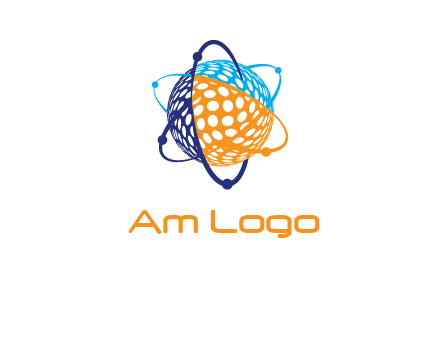 electron field around ball logo icon