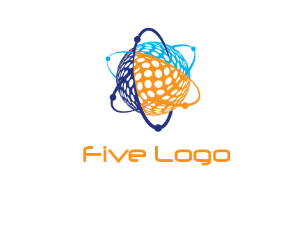 electron field around ball logo icon