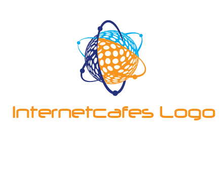electron field around ball logo icon