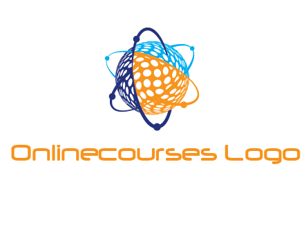 electron field around ball logo icon