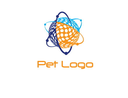 electron field around ball logo icon