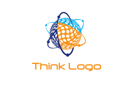 electron field around ball logo icon