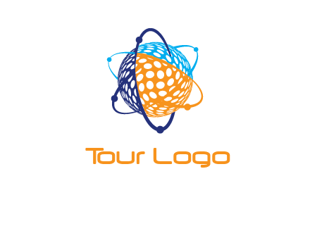 electron field around ball logo icon