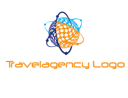 electron field around ball logo icon