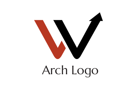 W letter with arrow