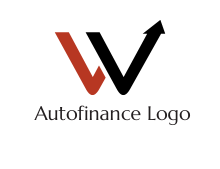 W letter with arrow