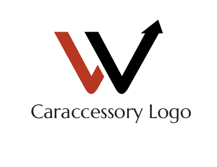 W letter with arrow