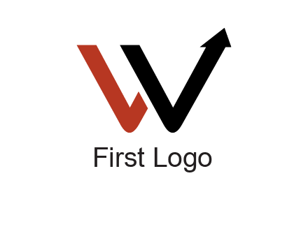 W letter with arrow