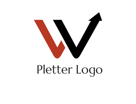 W letter with arrow