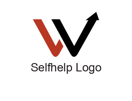 W letter with arrow