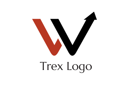 W letter with arrow