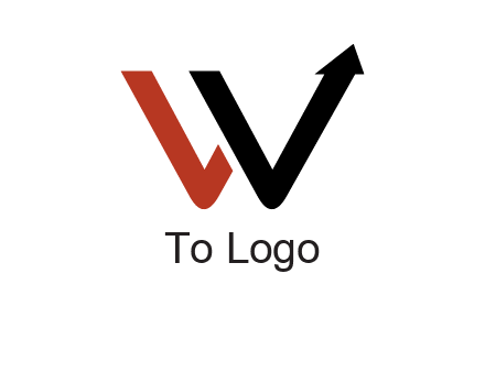 W letter with arrow