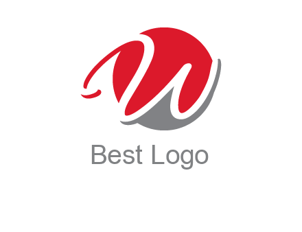 negative spacing script font letter W in circle
