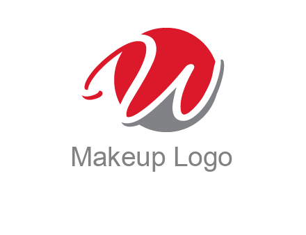 negative spacing script font letter W in circle