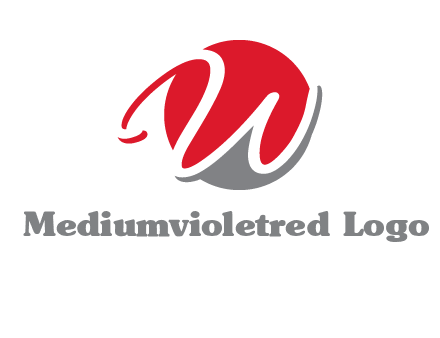 negative spacing script font letter W in circle