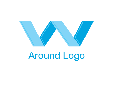 abstract letter W blocky design